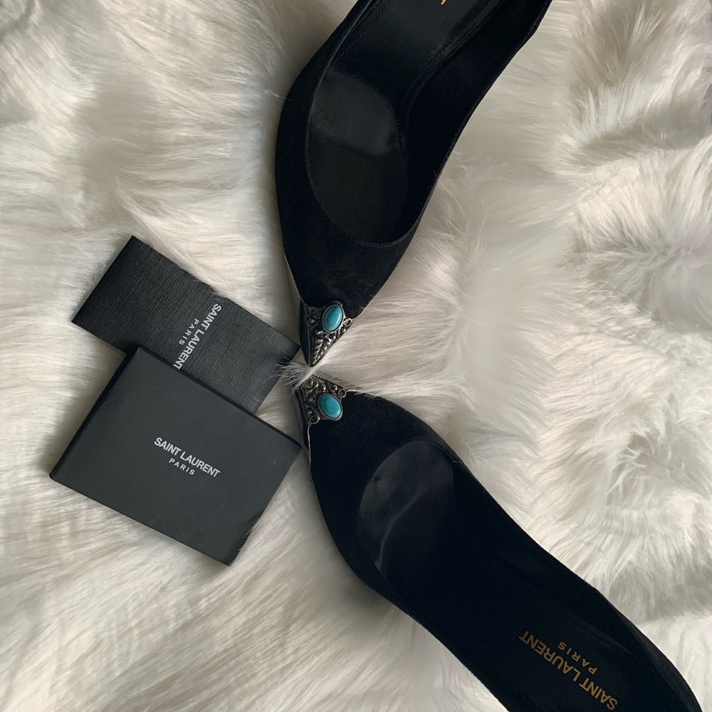 Brand new Saint Laurent black suede pumps sz 39 - Picture 4 of 5
